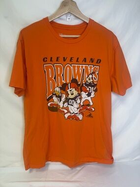 Junk Food Clothing Orange Cleveland Browns Cartoon Character Tee
